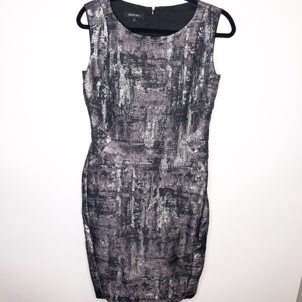 โ
Lafayetteโ 148 New York Black/PURPLE/SILVER WITH SPARKLE Angelina Dress
